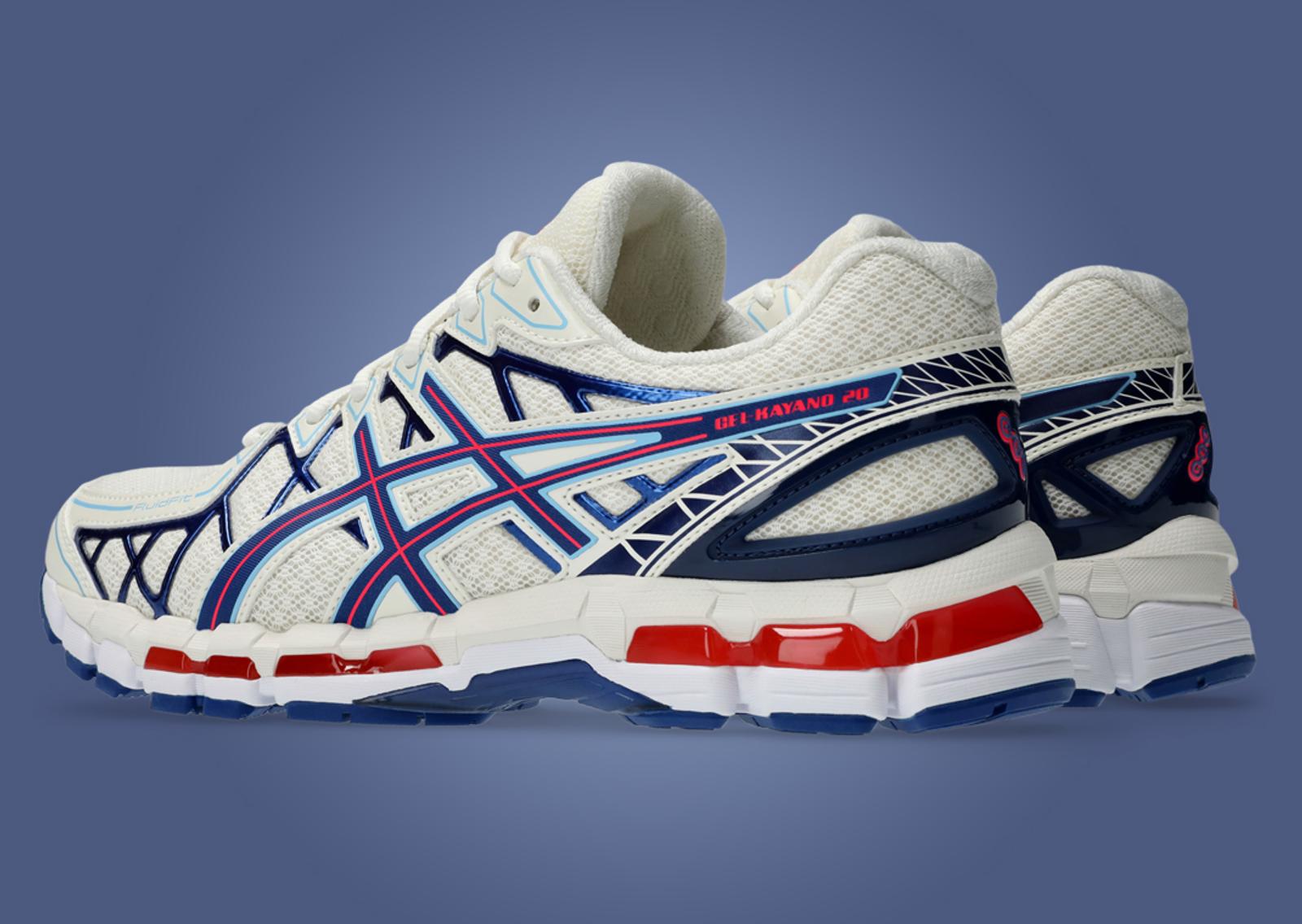 Asics Gel-Kayano 20 Cream Blue Heel Angle