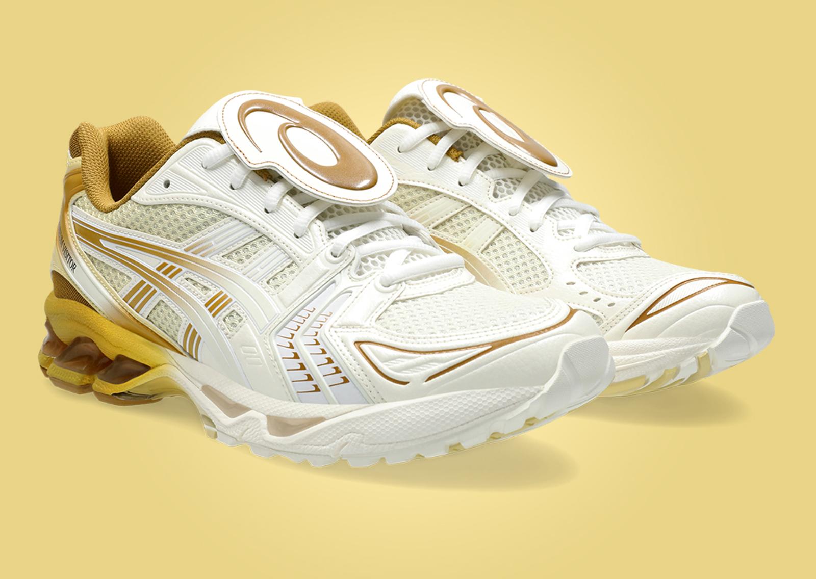 The Museum Visitor x Asics Gel-Kayano 14 Cream Yellow Angle