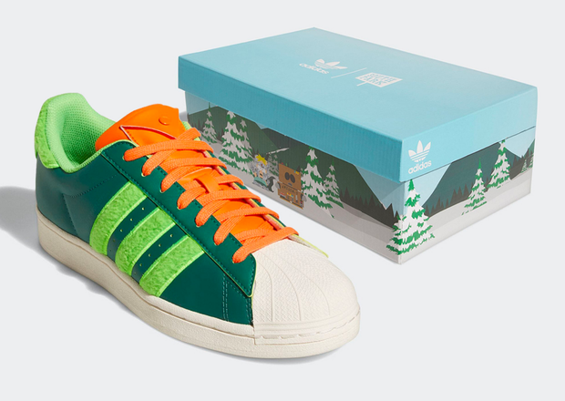 Adidas superstar hot sale green orange