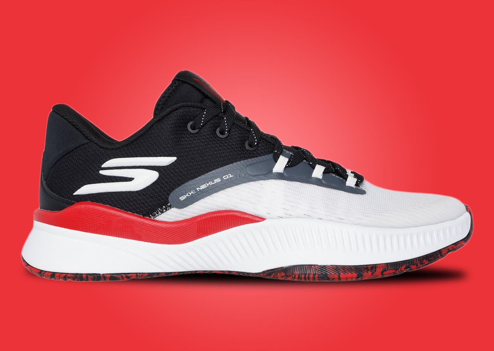 Skechers SKX Nexus White Black Red Lateral