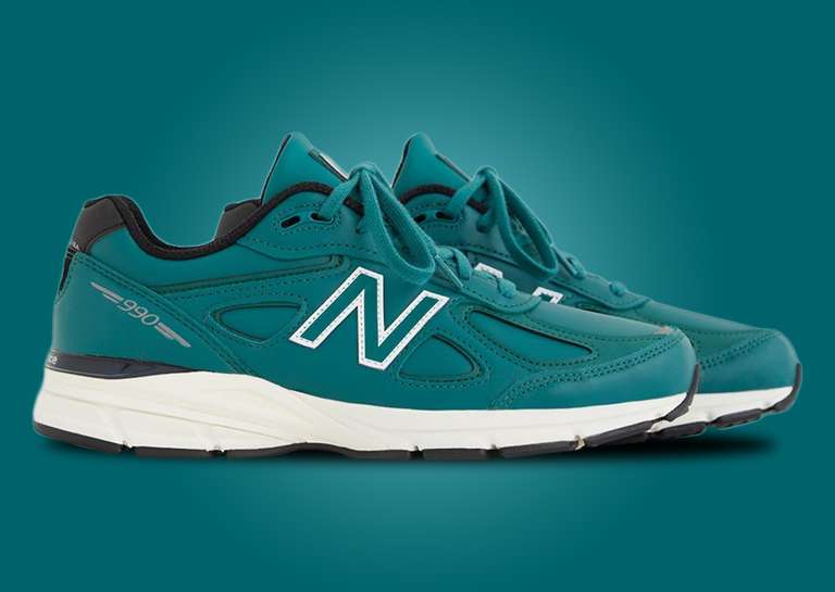 New Balance 990v4 Made in USA Teal White Lateral
