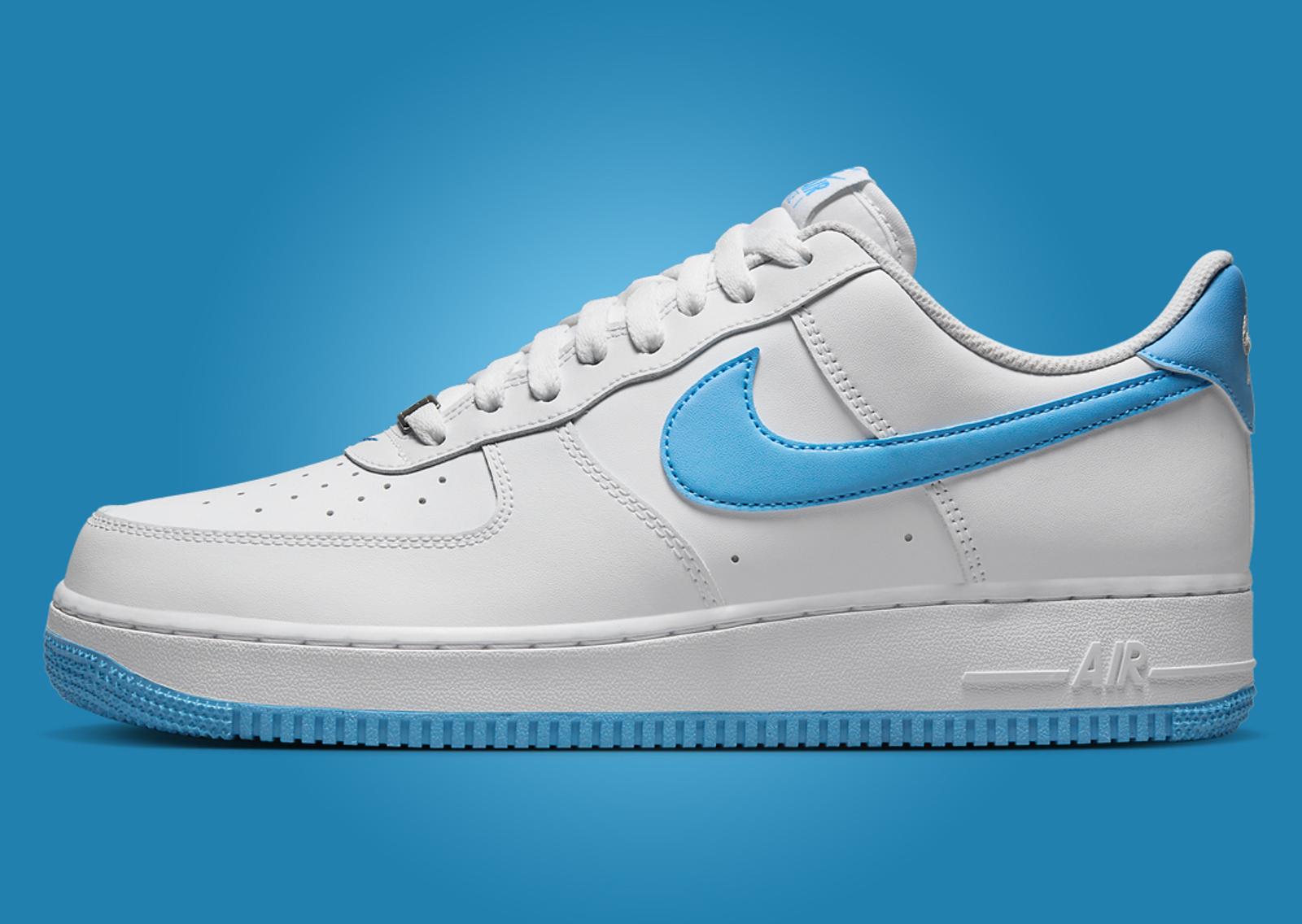 Nike Air Force 1 Low White Aquarius Blue Lateral