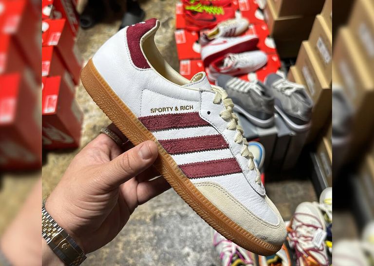 The Sporty & Rich x adidas Samba White Collegiate Burgundy Releases ...