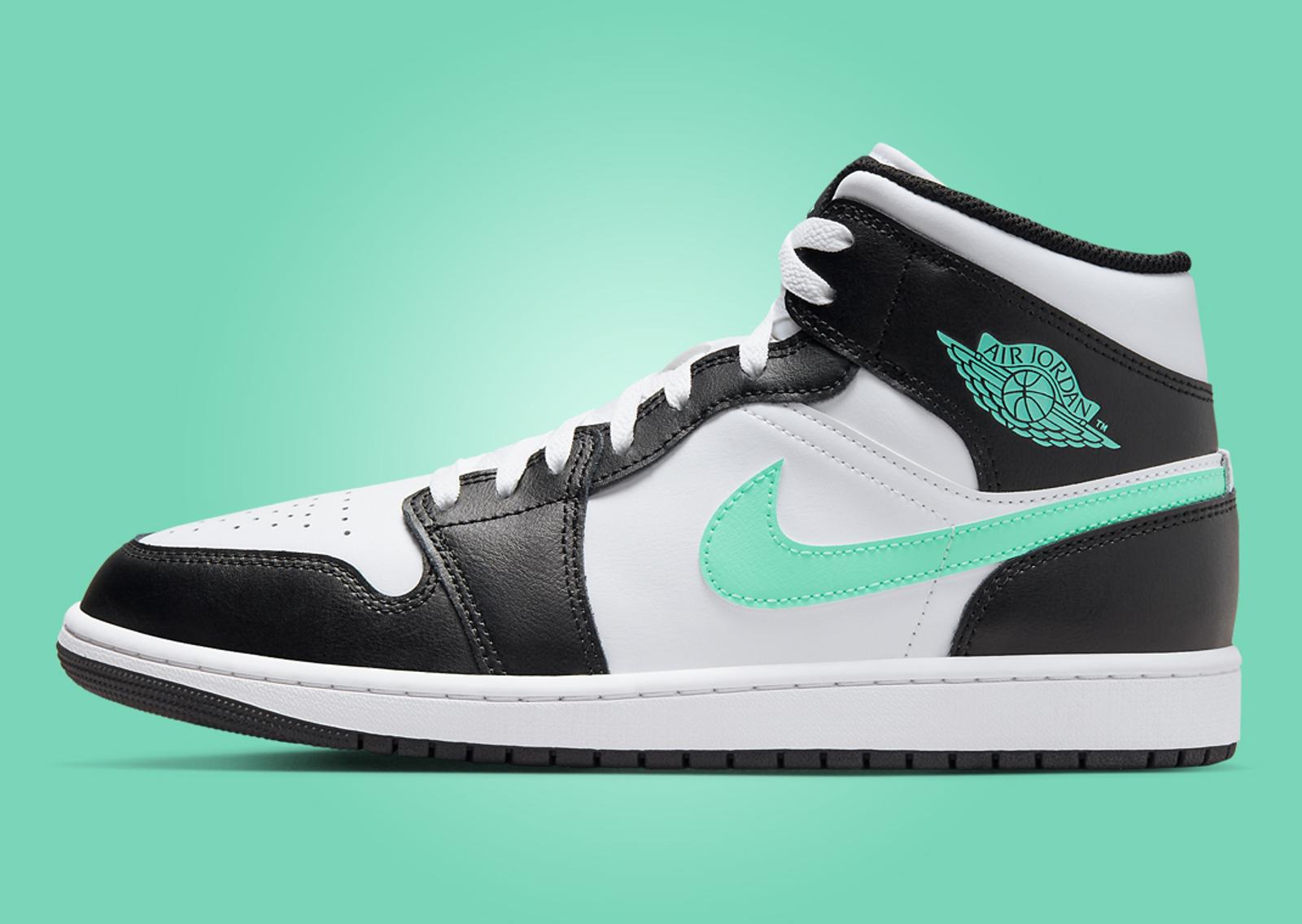 Air Jordan 1 Mid Green Glow Lateral