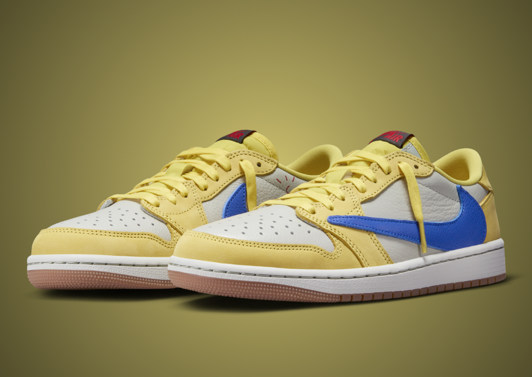 The Travis Scott x Air Jordan 1 Low OG Canary Releases May 2024