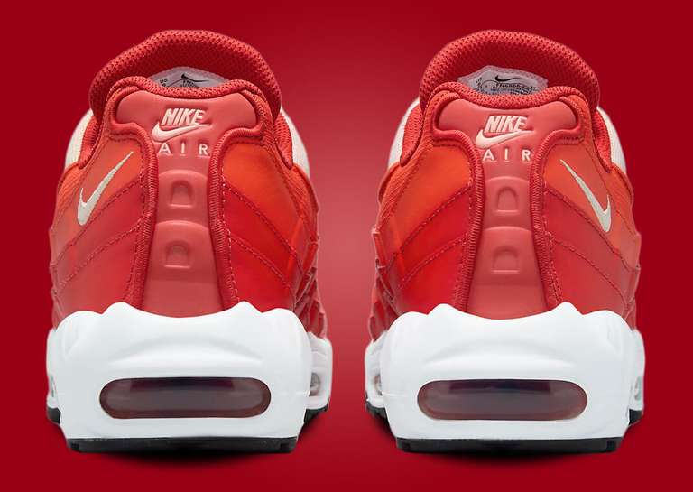 The Nike Air Max 95 Mystic Red and Guava Ice Heel View