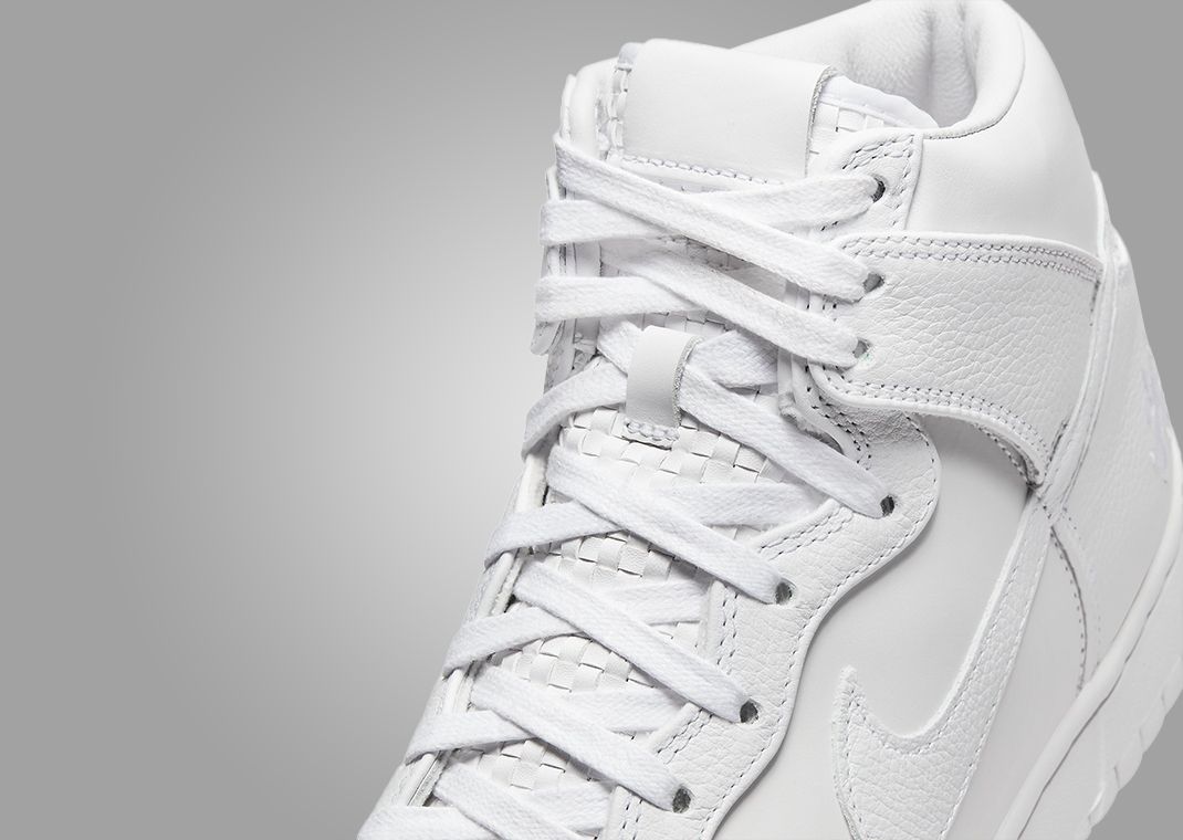 This All White Nike Dunk High Carries Chinese Motifs
