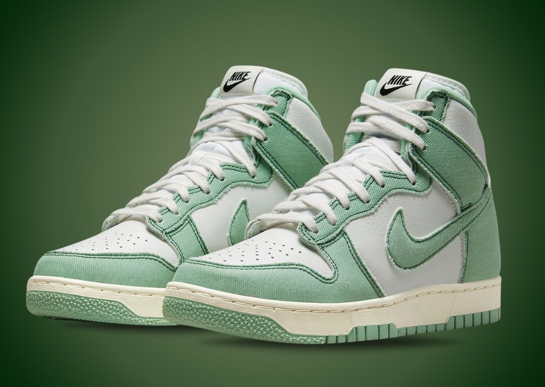 This Nike Dunk High 85 Brings Green Denim To The Mix