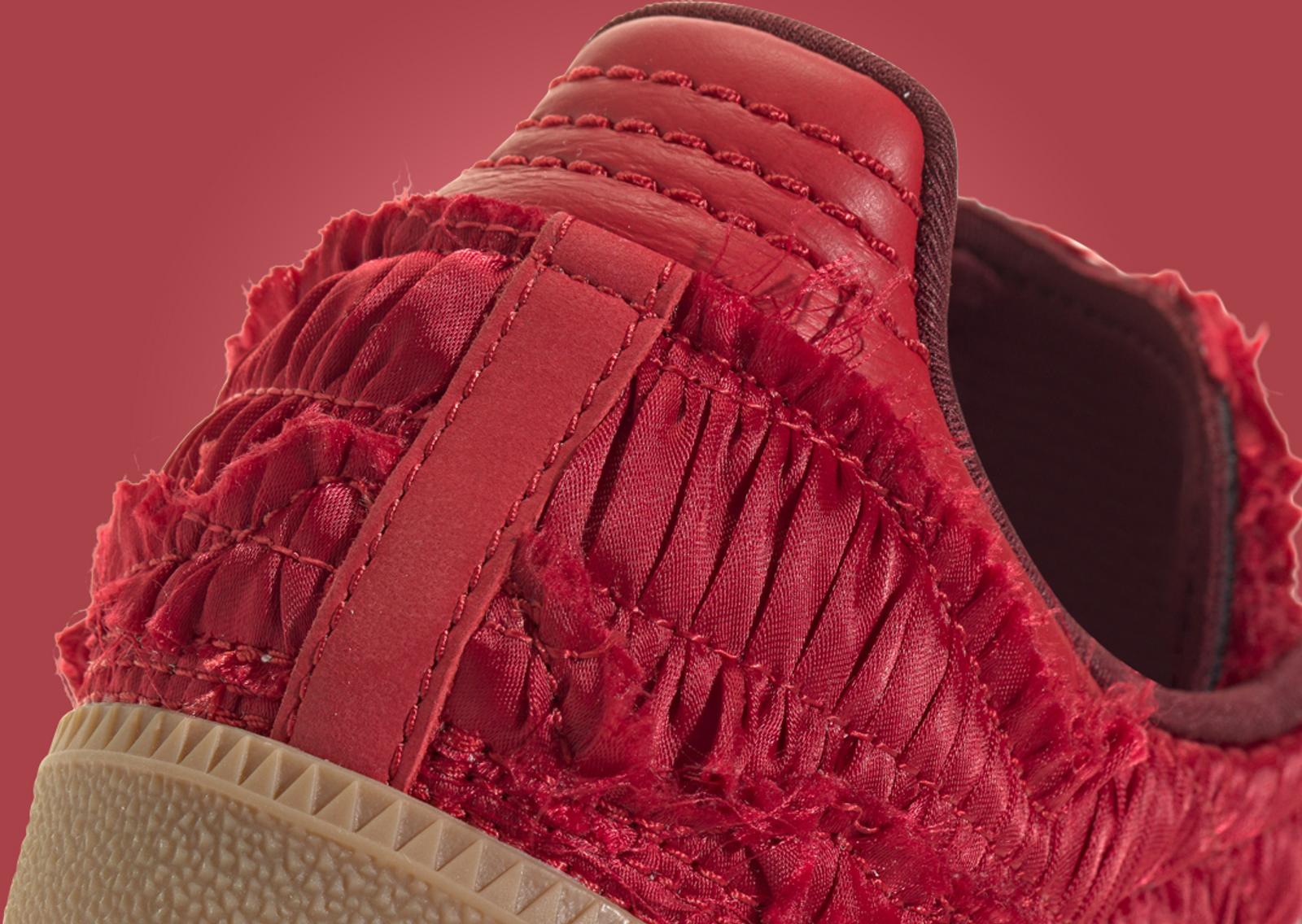 Caroline Hu x adidas Samba OG Satin Power Red (W) Heel Detail