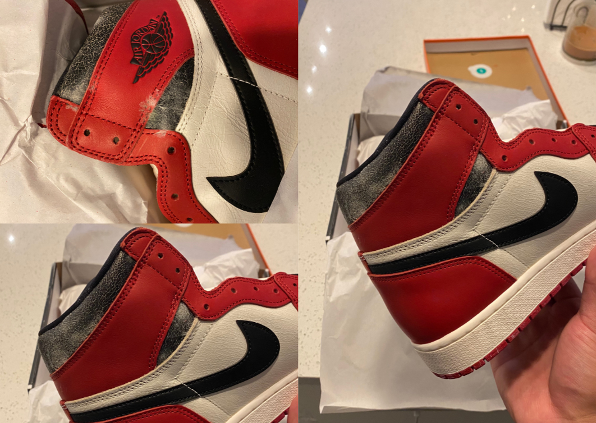 Photos Of An Air Jordan 1 High OG "Lost & Found" With Mold (Images via 
