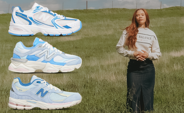 Storm Reid for the upcoming New Balance Pastel Blue Collection