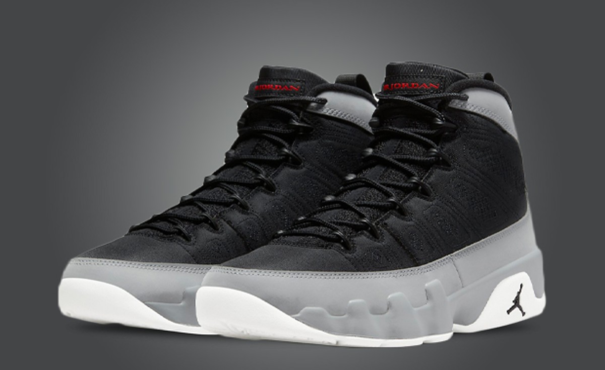 Particle Grey And University Red Accent This Air Jordan 9 Retro