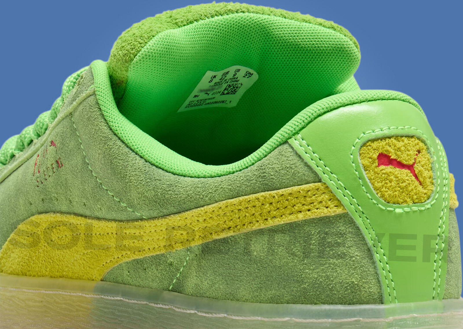 Ghostbusters x Puma Suede XL Slimer Heel Detail