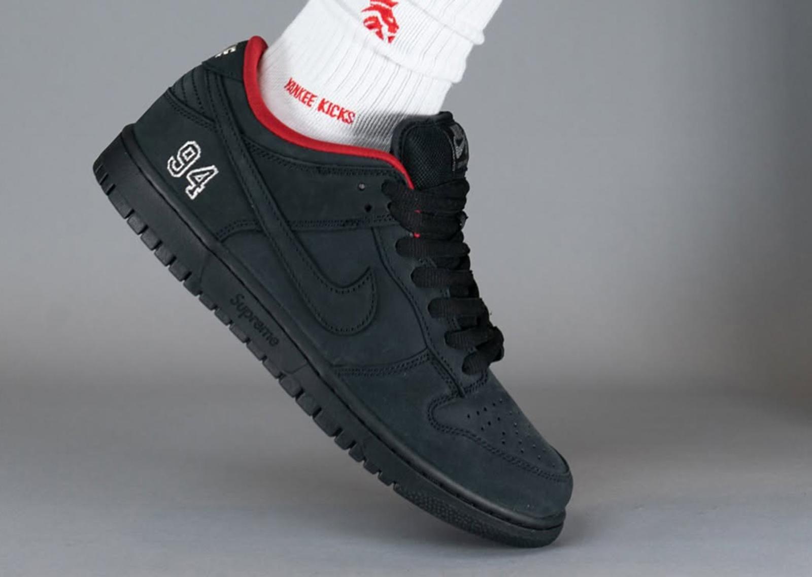 Supreme x Nike SB Dunk Low Black Lateral