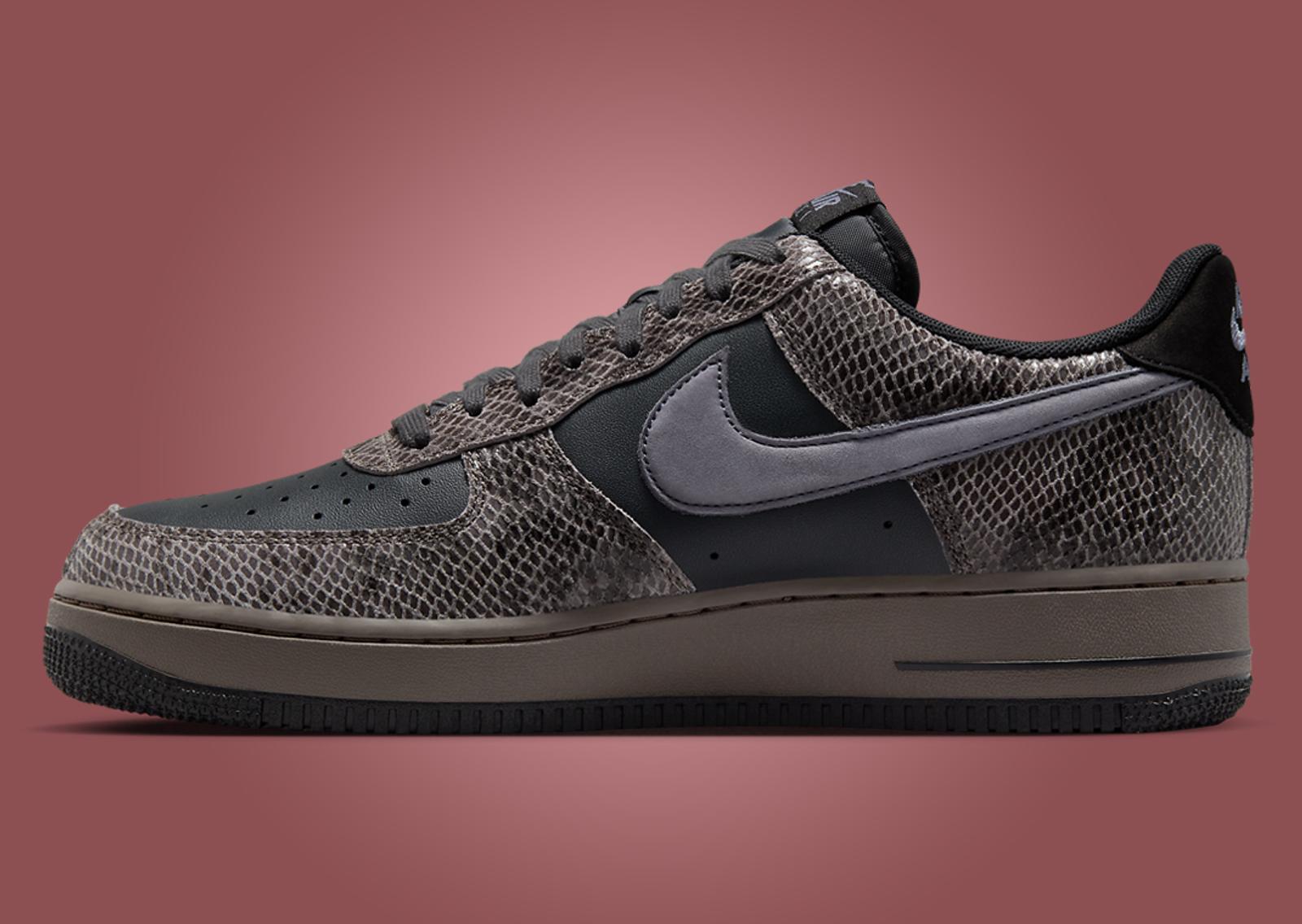 Nike Air Force 1 Low Snakeskin Off Noir Medial