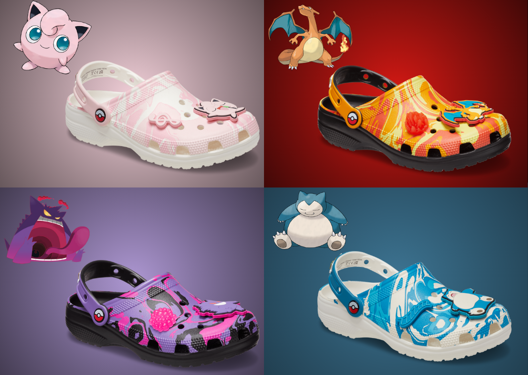 Генгар, Чаризард, Снорлакс, Jigglypuff Ft. в новых покемонах Crocs