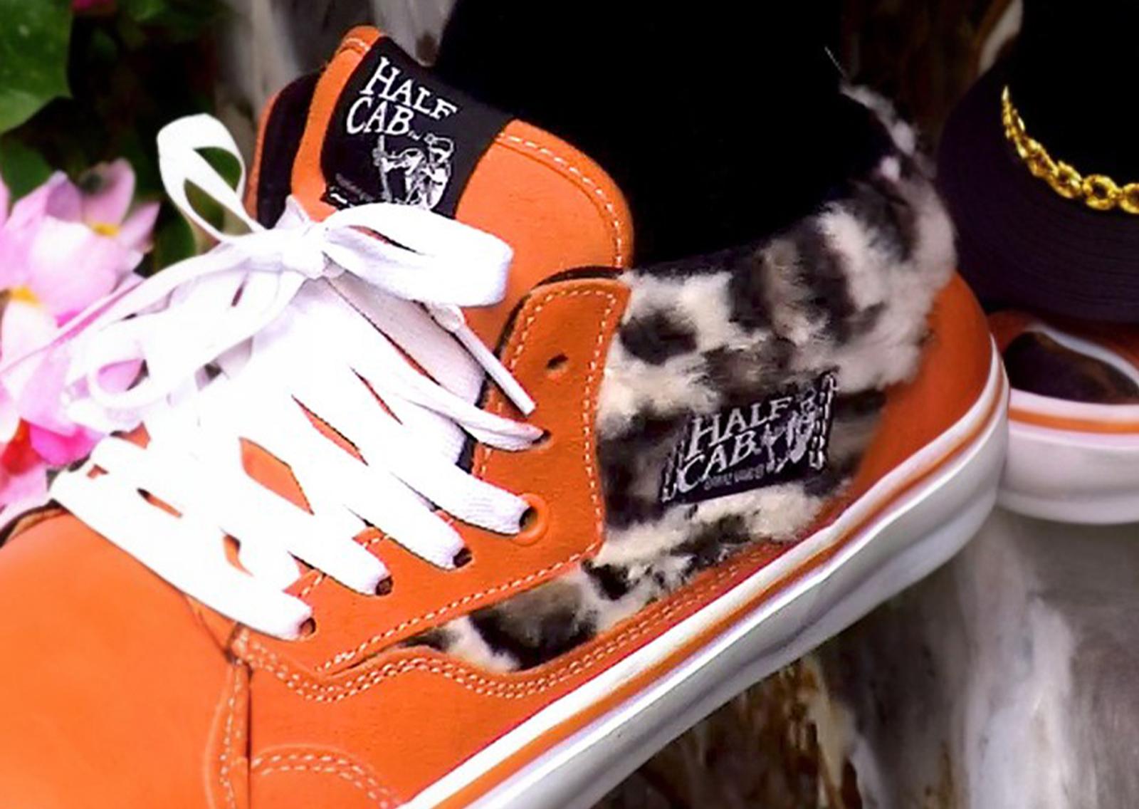 Supreme x Vans Half Cab Cheetah Print Orange Detail