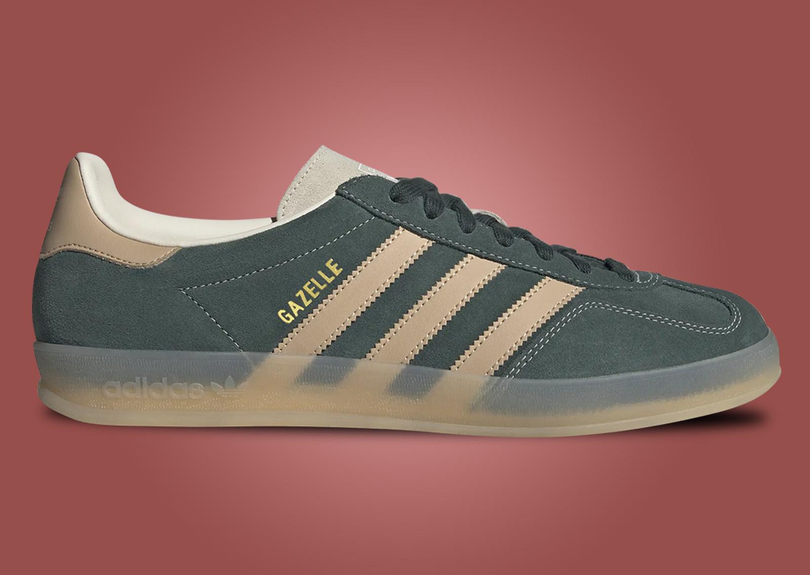 adidas Gazelle Indoor Shadow Green Warm Sand Lateral