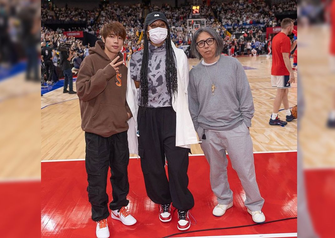 Hiroshi Fujiwara Wears Exclusive fragment design x Travis Scott x