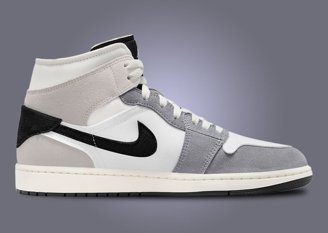 Jordan AIR JORDAN 1 MID - Zapatillas altas - cement grey/white