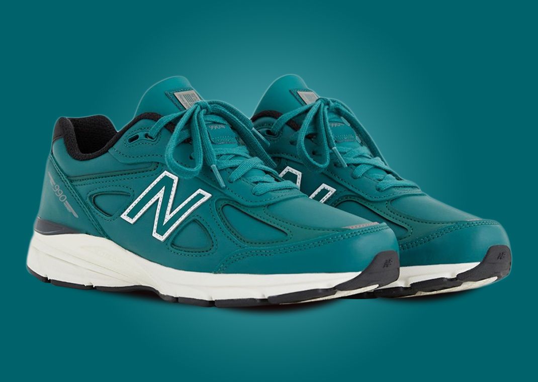 The New Balance 990v4 Made in USA Teal White Releases November 2023