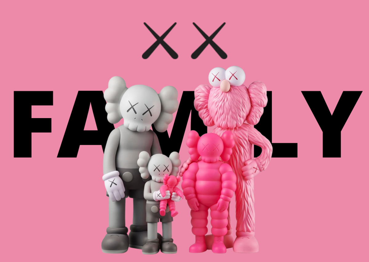 KAWS FAMILY GREY/PINK/FLUORO PINK-