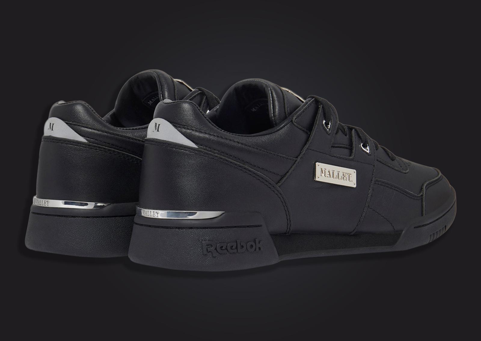 Mallet London x Reebok Workout Plus Lo Black Back Angle