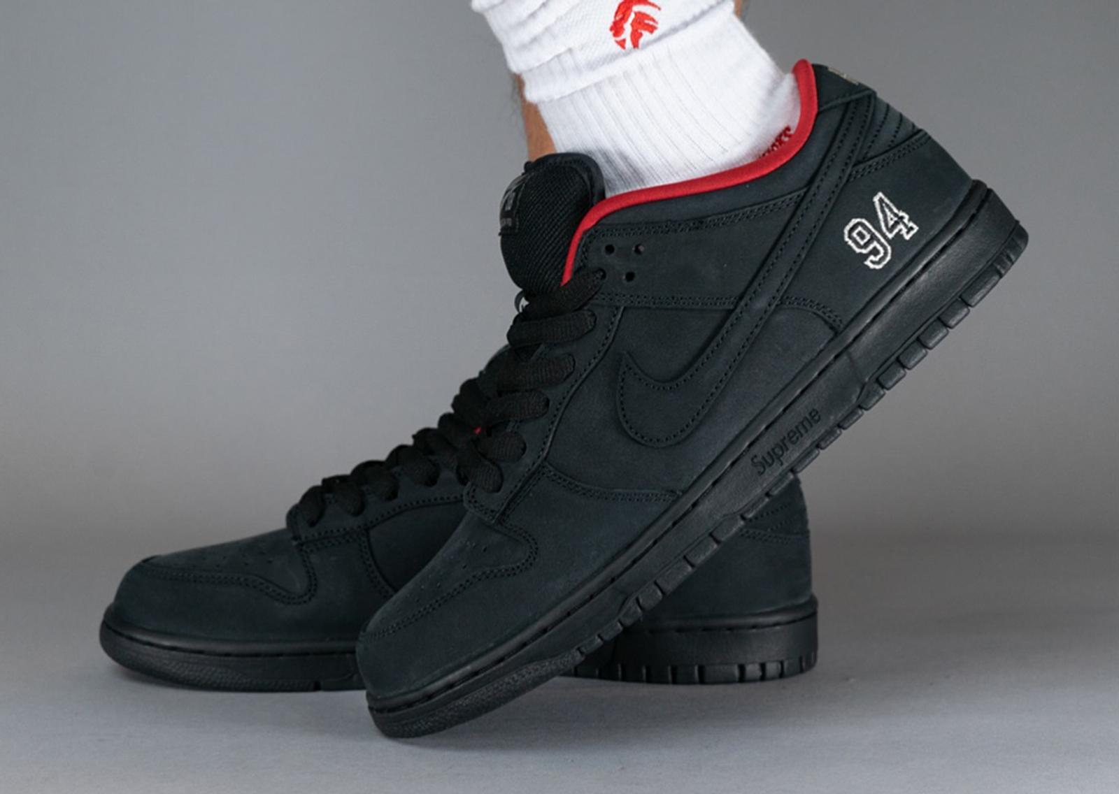 Supreme x Nike SB Dunk Low Black Lateral