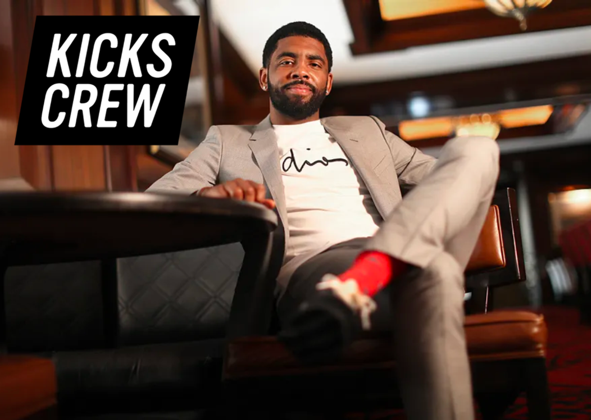 Graphic With Kyrie Irving and KICKS CREW Logo