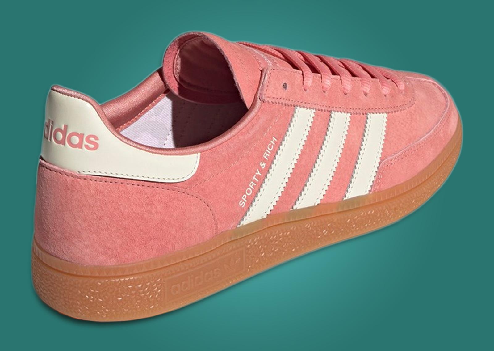 Sporty & Rich x adidas Handball Spezial Pink Heel Angle