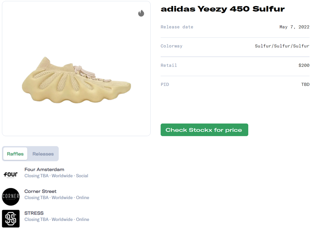 Where To Buy The adidas Yeezy 450 Sulfur