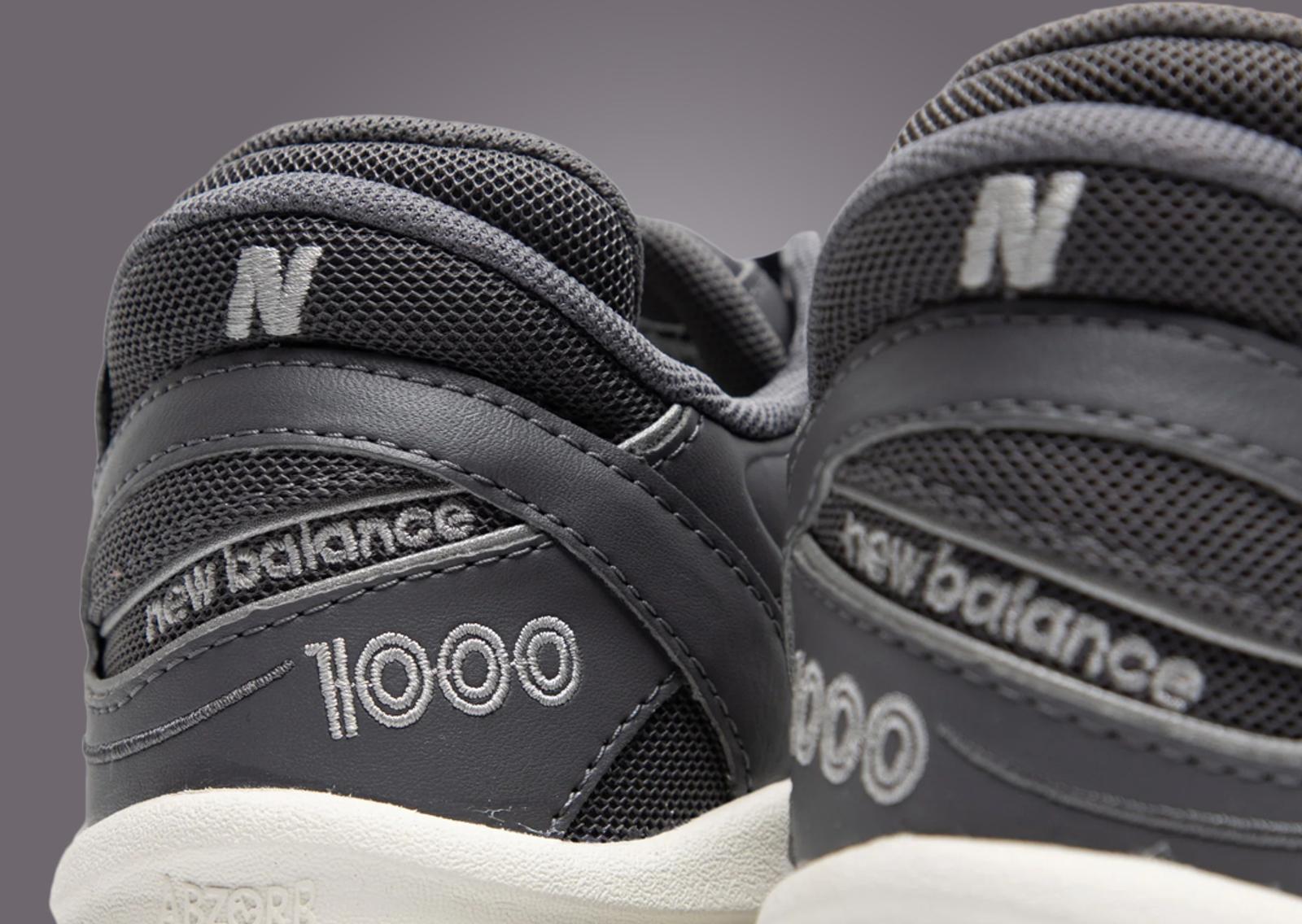 New Balance 1000 Grey White Heel Detail