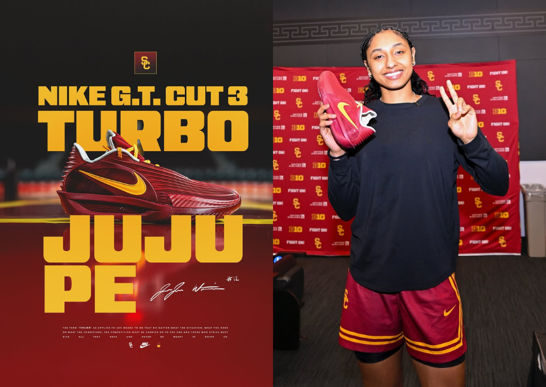 【juju and...】 JuJu Watkins Gifts USC Teammates Her New Nike GT Cut 3 Turbo PE