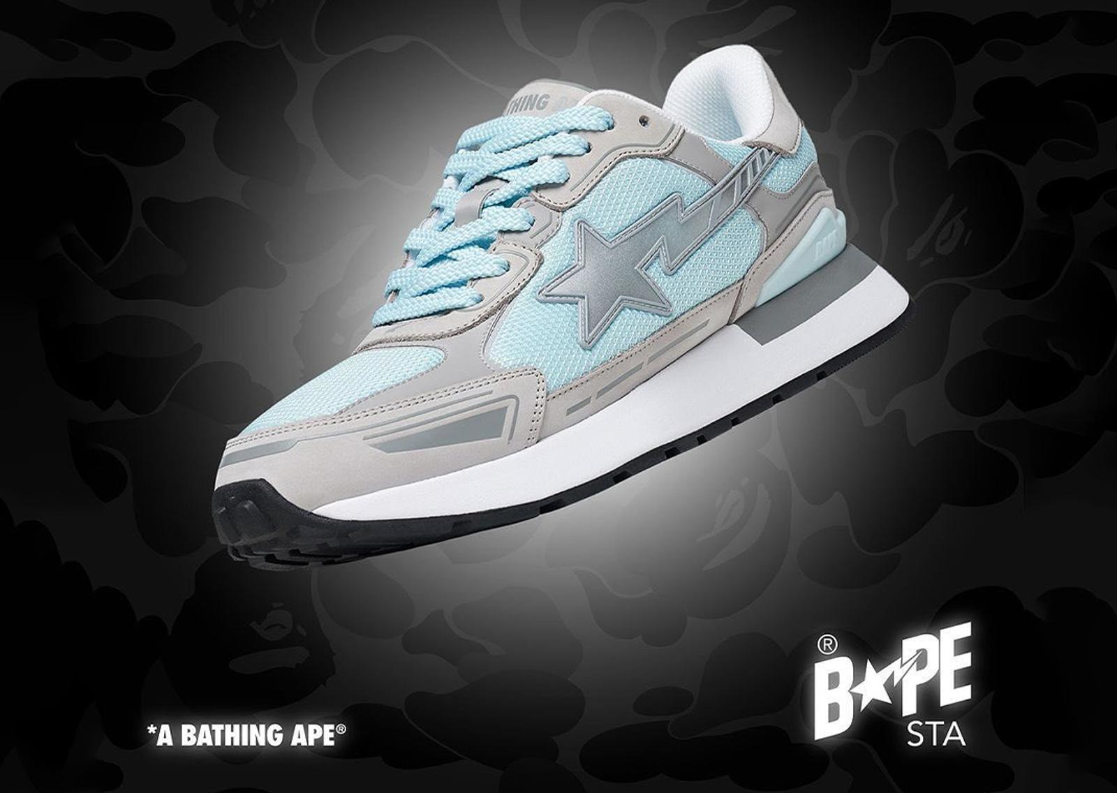  BAPE CROSS STA Sax Grey Angle