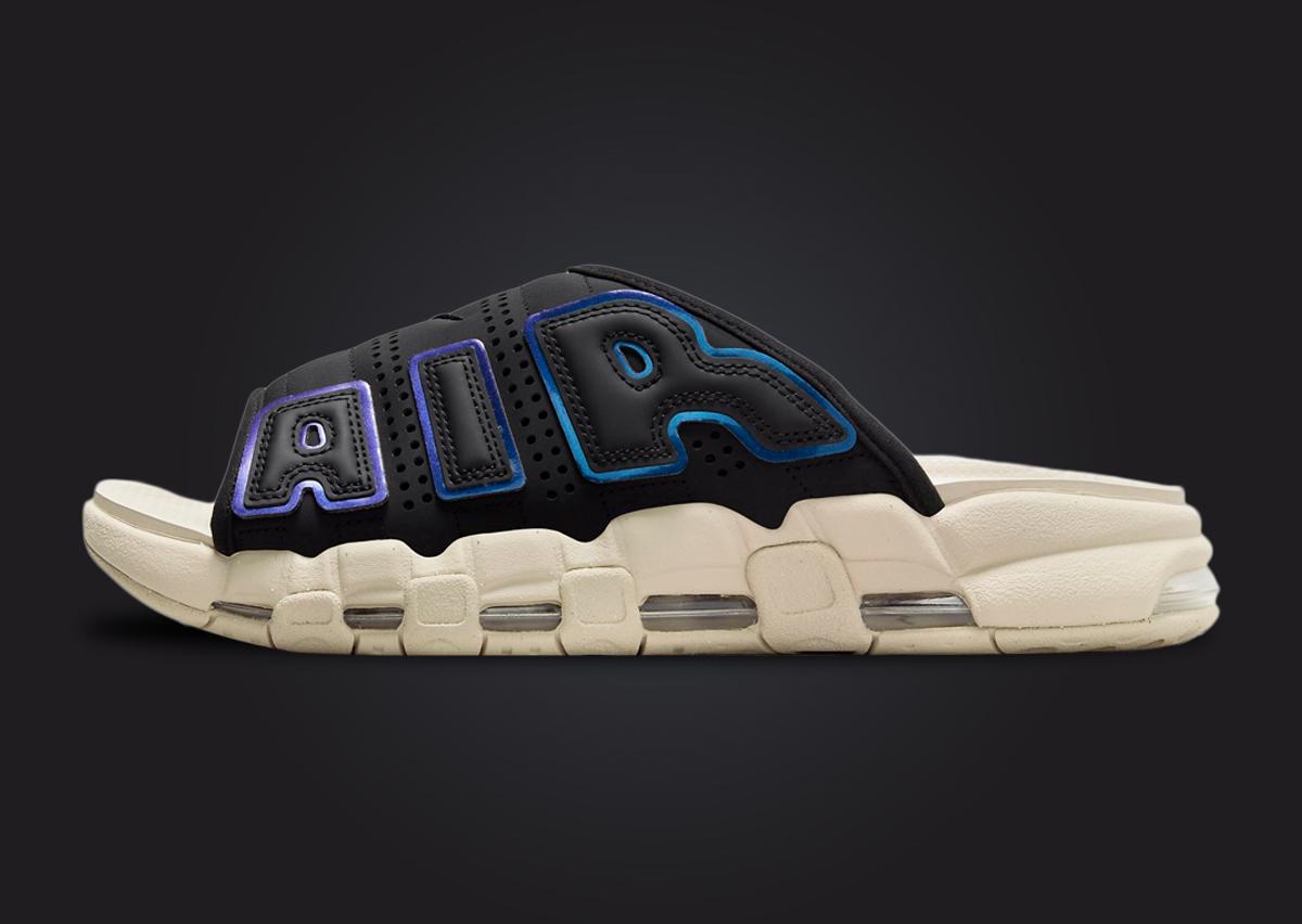 Nike Air More Uptempo Slide Black Multi-Color Sanddrift