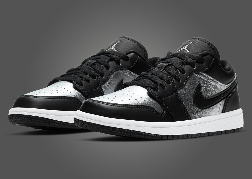☆Nike☆ Air Jordan 1 Low SE M Black Black llic Silver H Nike Air Jordan 1 Low 'Black Metallic Silver' | Women Sizes
