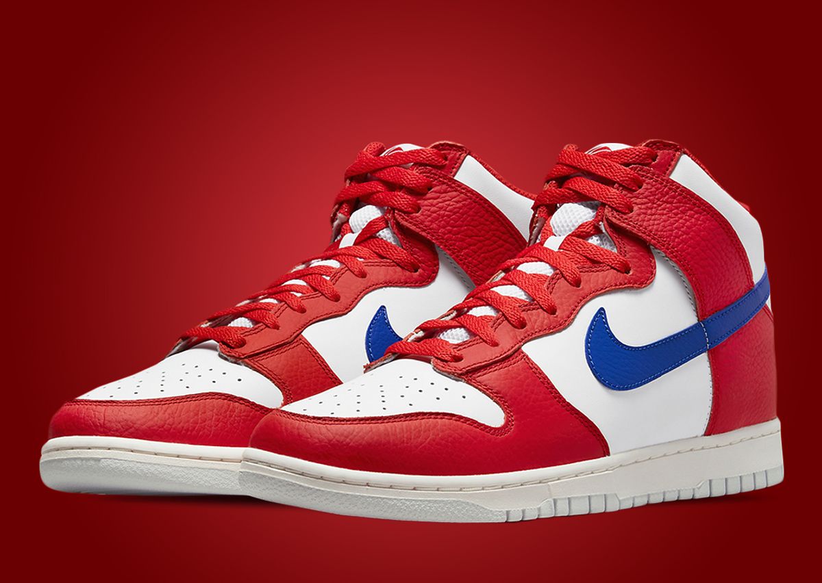 Blue red and white dunks Clearance