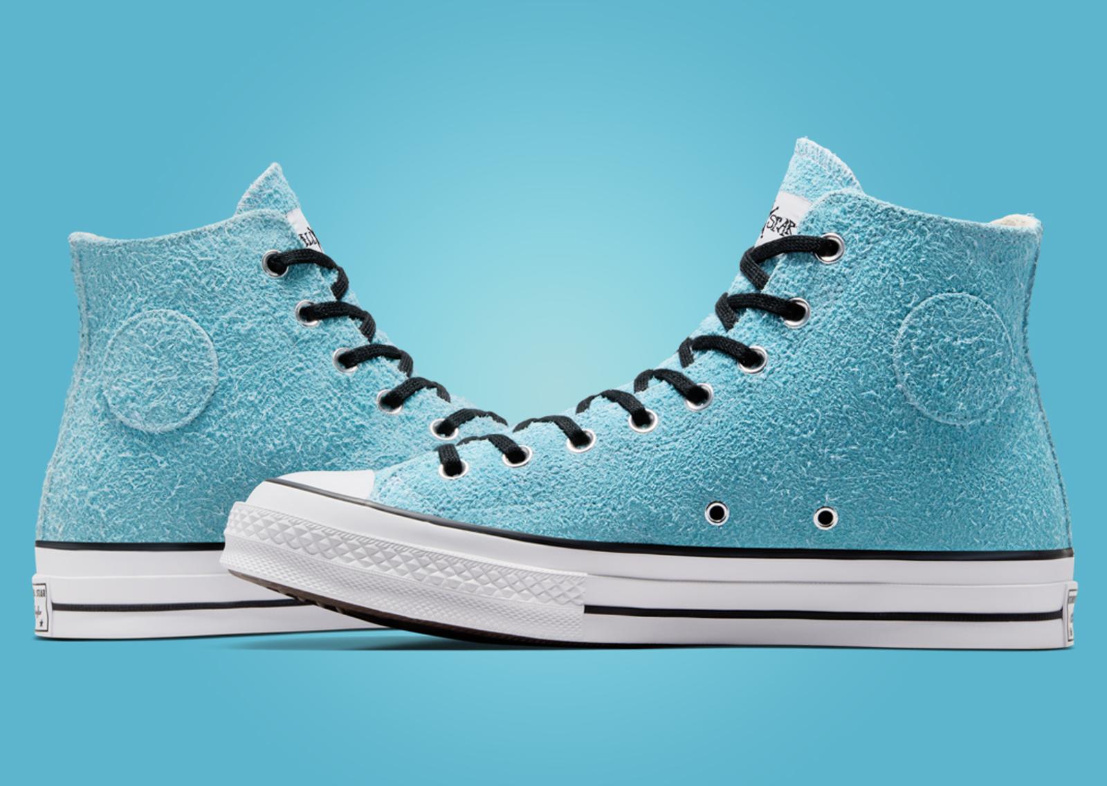 Stussy x Converse Chuck 70 Hi Sky Blue Medial