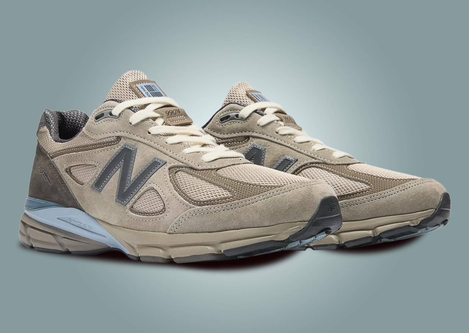 Auralee x New Balance 990v4 Made in USA Grey Angle