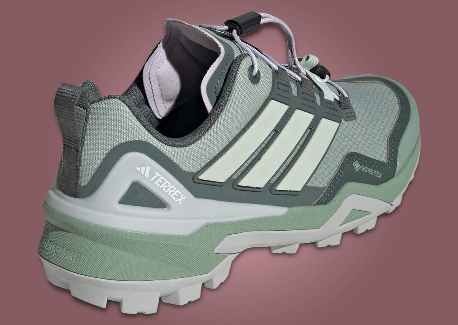 adidas Terrex Skychaser GORE-TEX Silver Green (W) Heel Angle