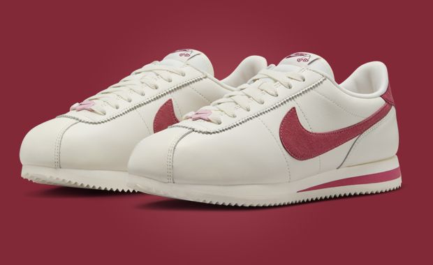 Nike cortez basic leather hotsell white/gym red men's shoe