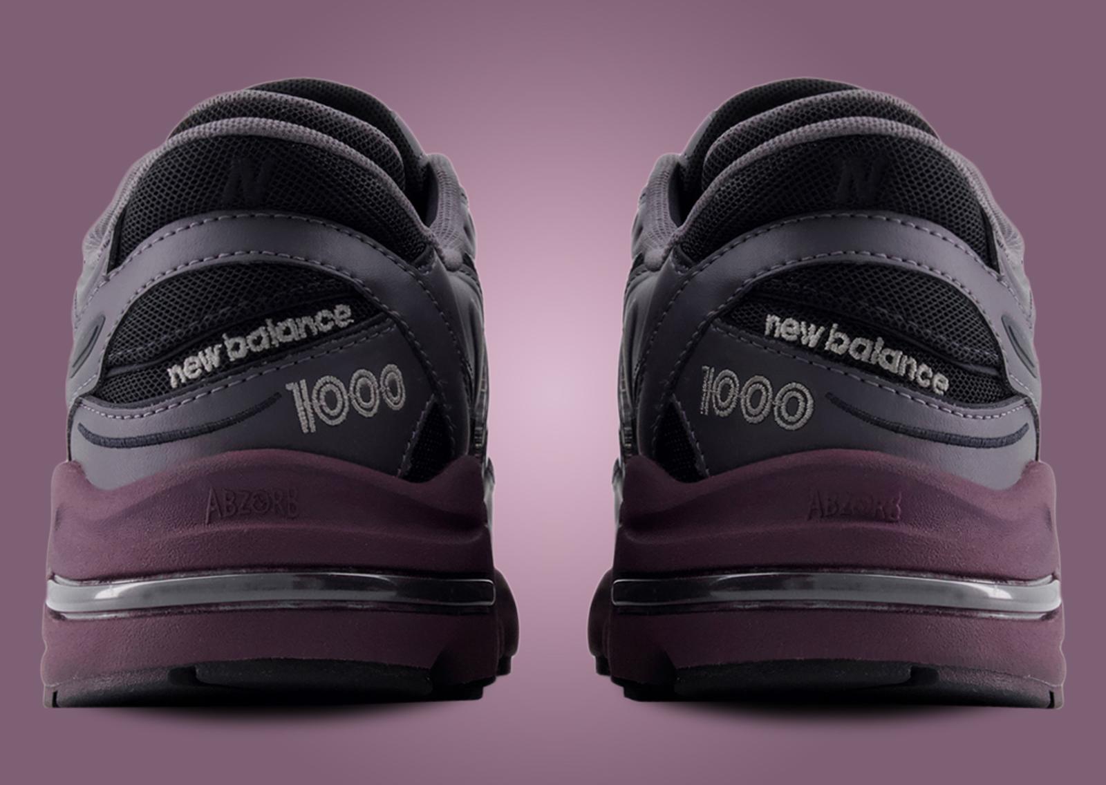 New Balance 1000 Magnet Plum Brown Heel