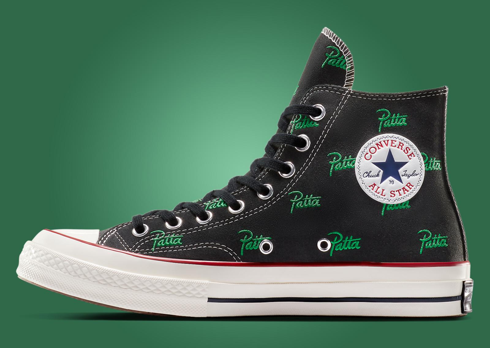 Patta x Converse Chuck Taylor 70 Black Jolly Green Medial