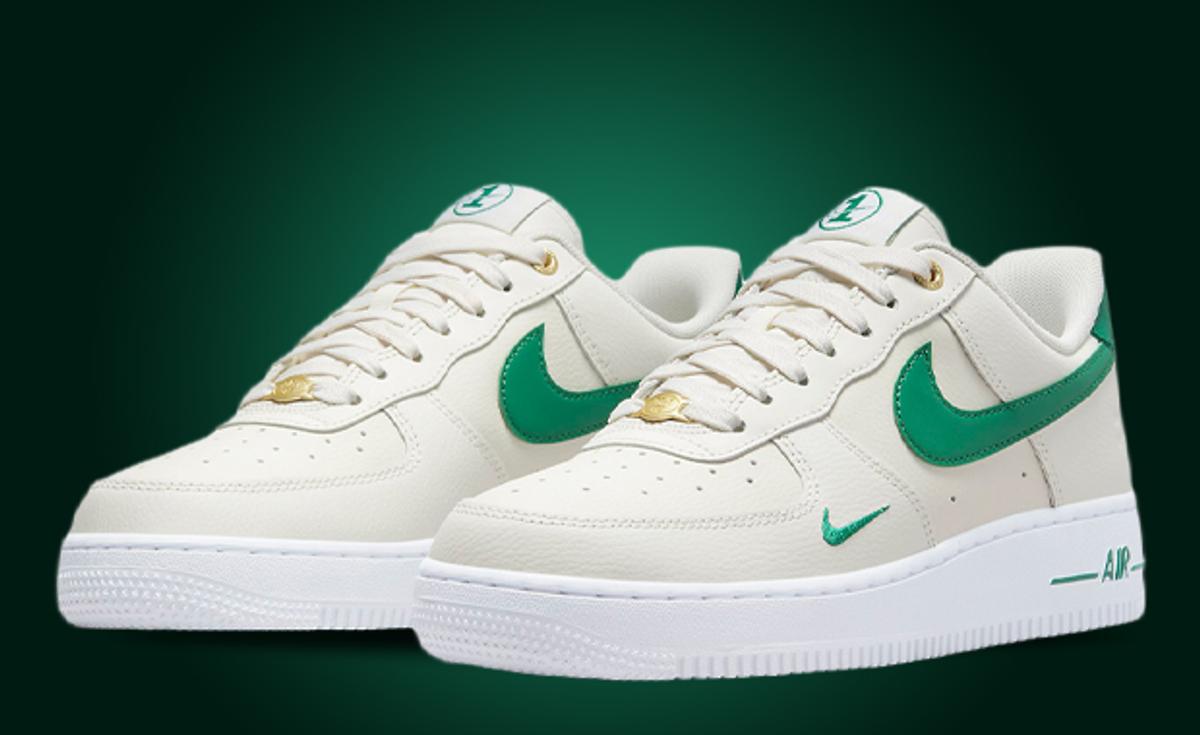 Bold Malachite Swooshes Feature On The Nike Air Force 1 Low 40th Anniversary