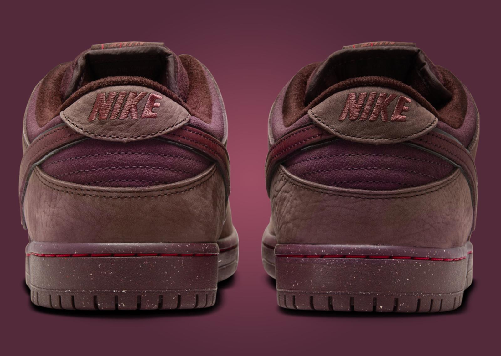 Nike SB Dunk Low Premium Paris City of Love Burgundy Crush Heel