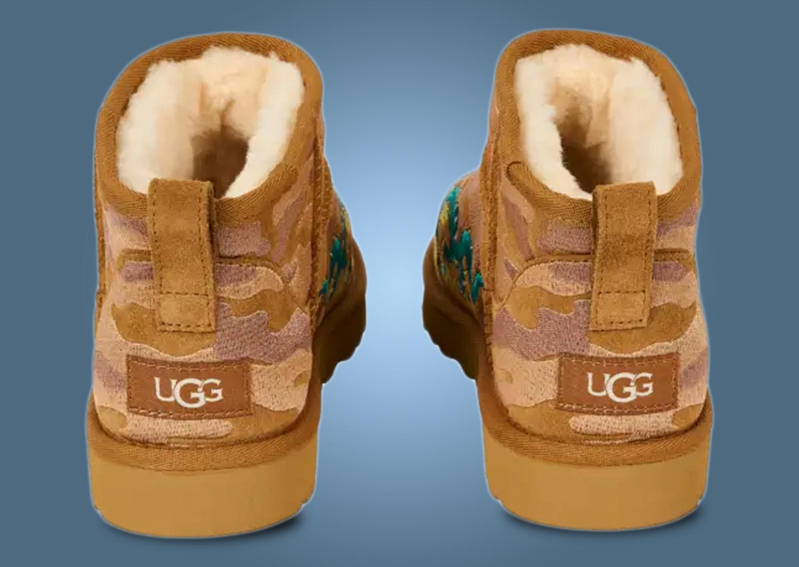 Palace x UGG Mini Boot Chestnut Camo Heel