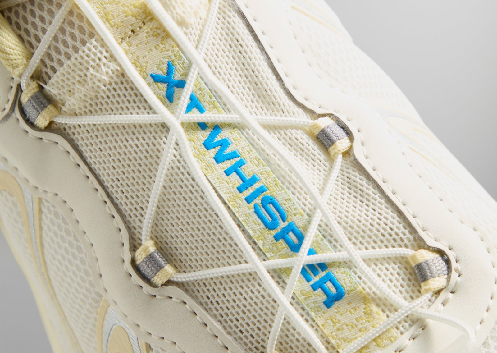 Kith x Salomon XT-Whisper Vanilla Transparent Yellow Tongue Detail