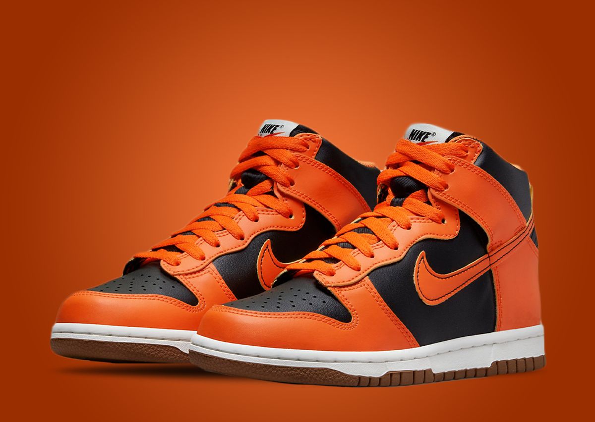 Nike Dunk High Black Safety Orange (GS)