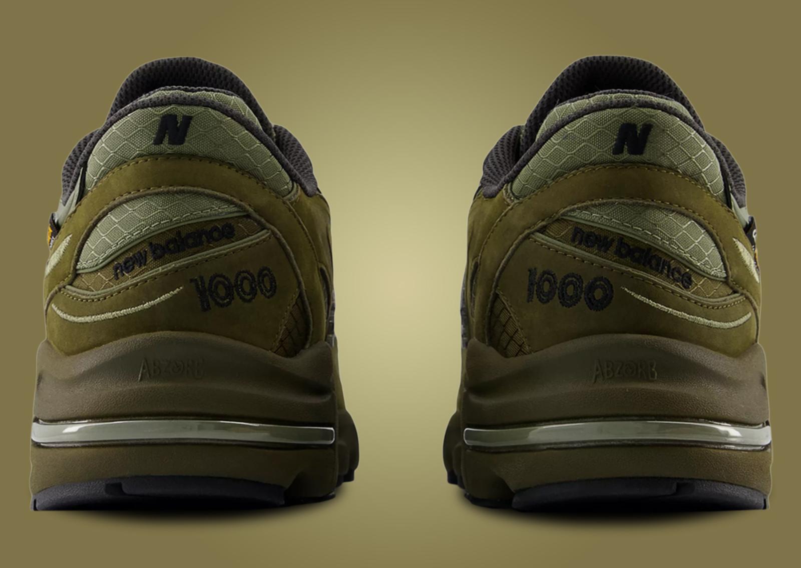 New Balance 1000 Cordura Olive Heel