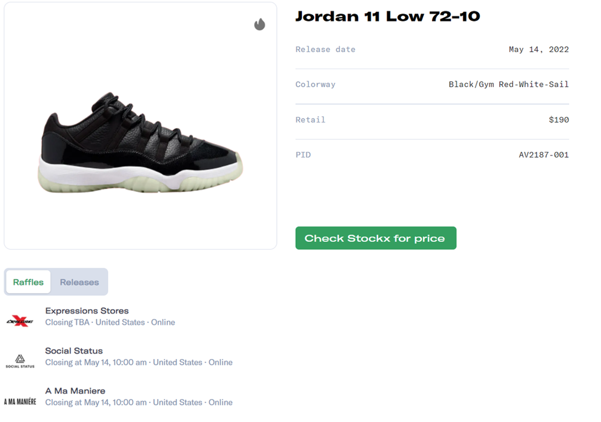 Where To Buy The Air Jordan 11 Low 72-10